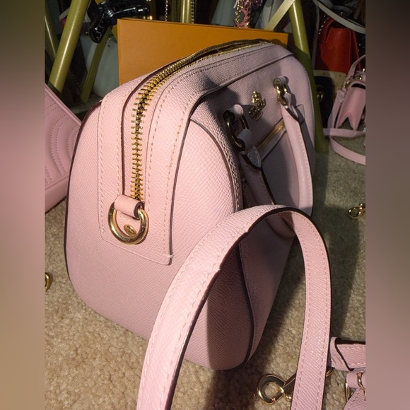 🌸 Coach Rowan Satchel Powder Pink Leather Crossbody Bag Gold Hardware - Picture 7 of 13
